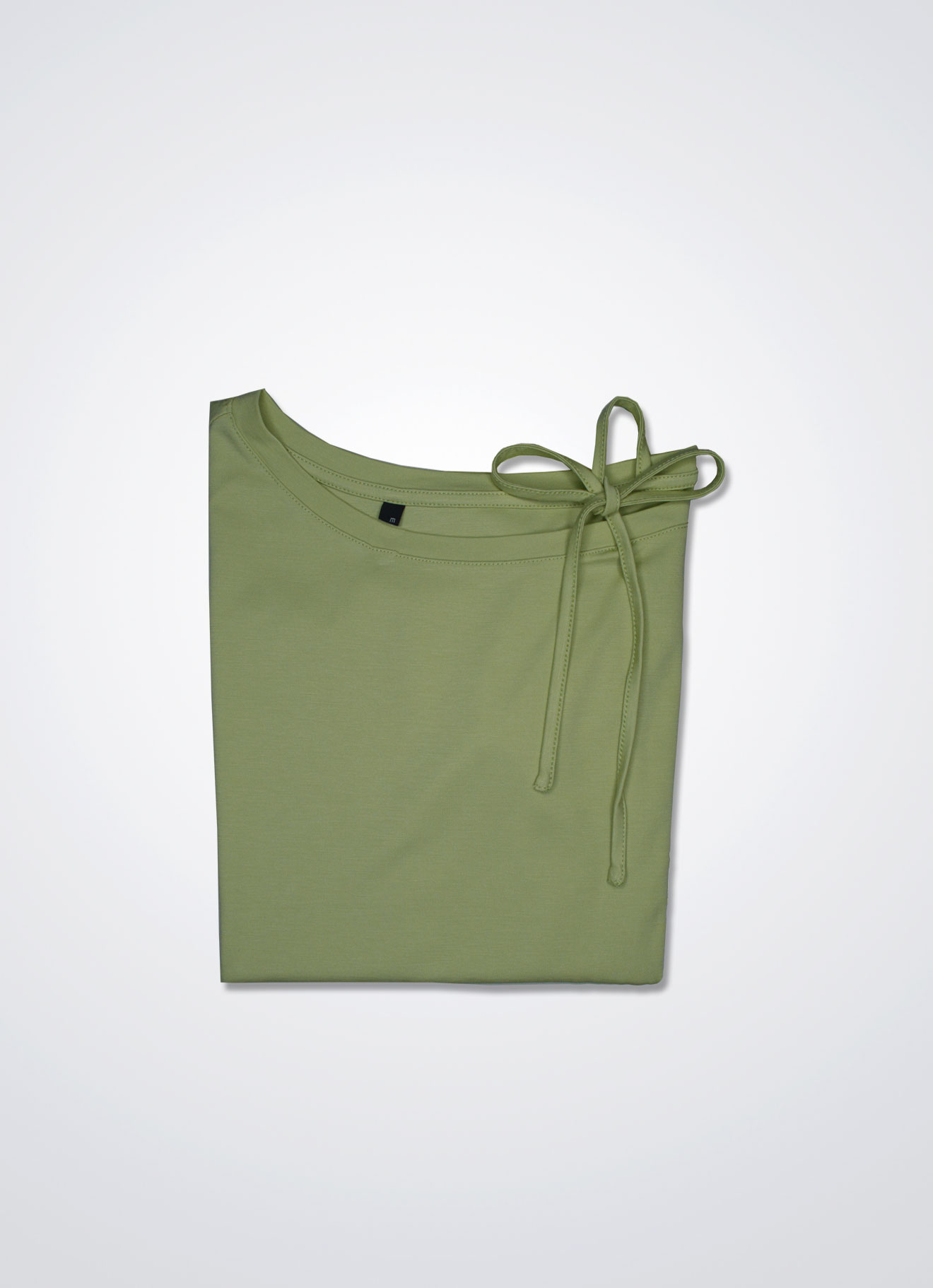 Shadow-Lime by One Shoulder Tie Top