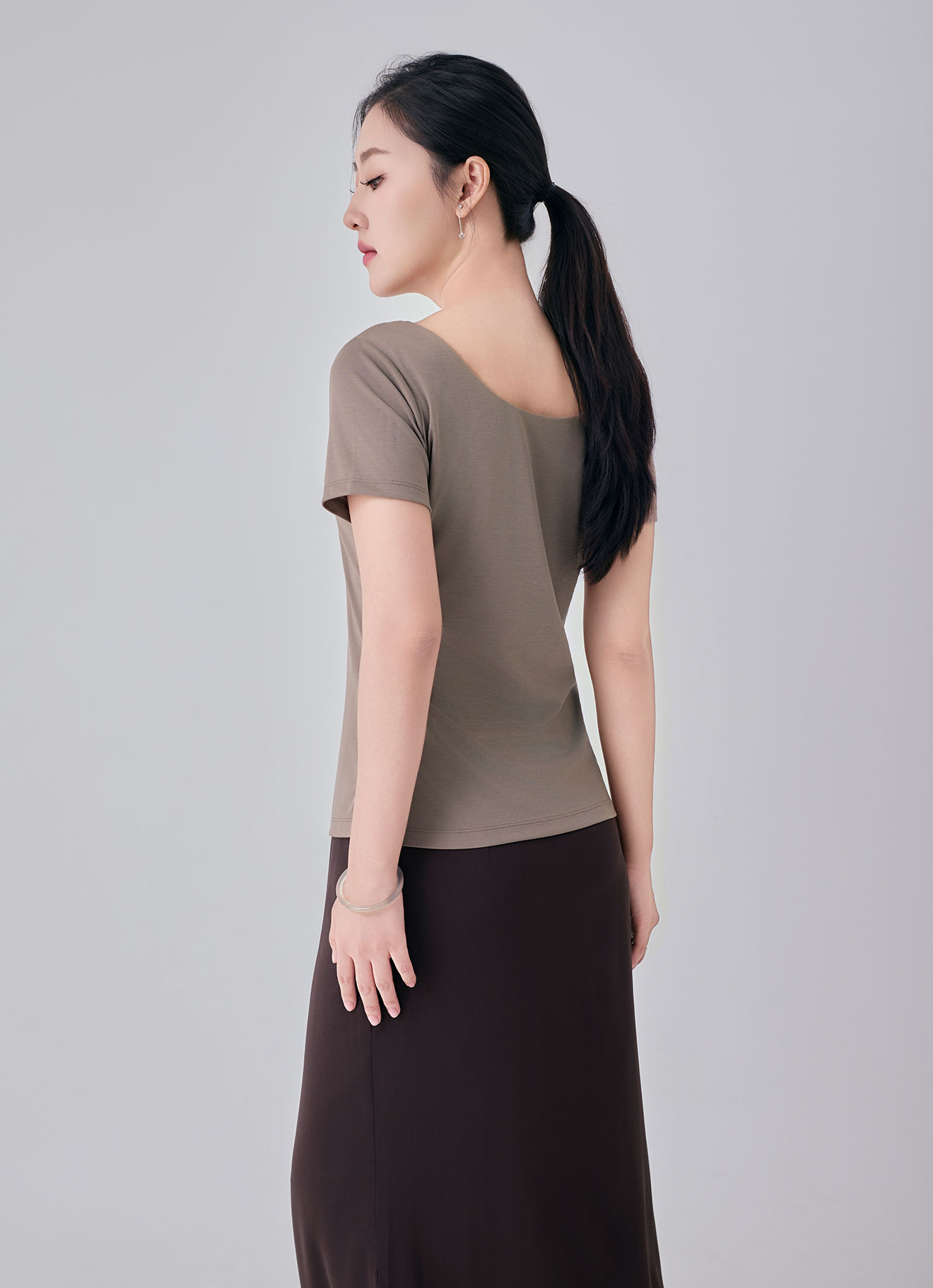 Silver-Mink by Sleeve Top