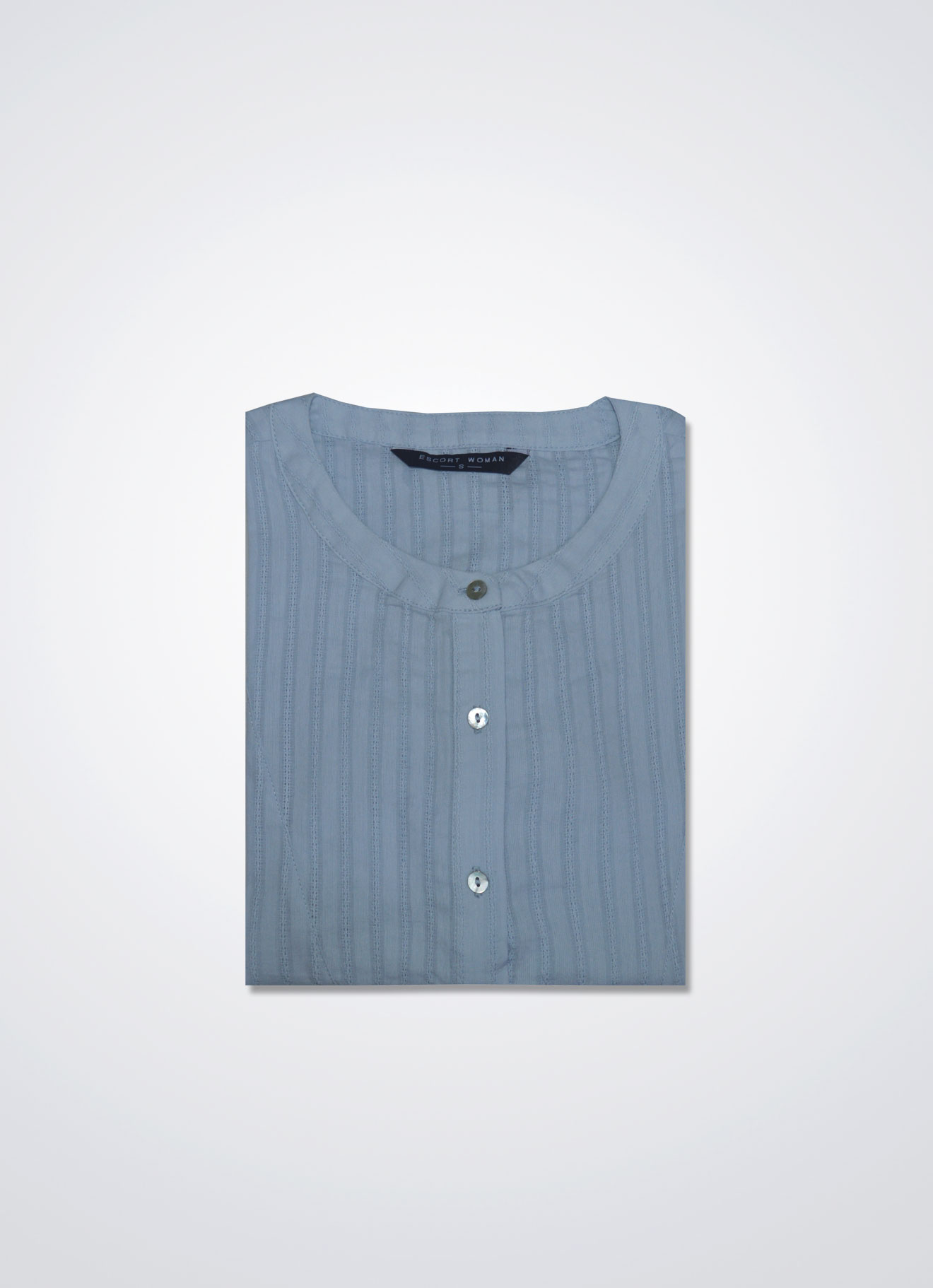 Skyway by Collarless Striped Blouse