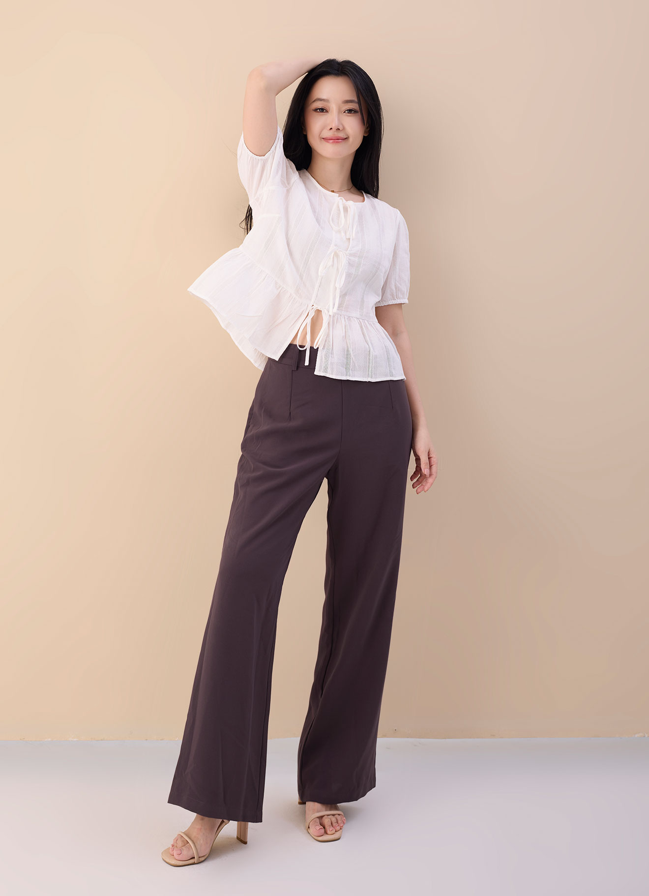 Snow-White by Sleeve Blouse