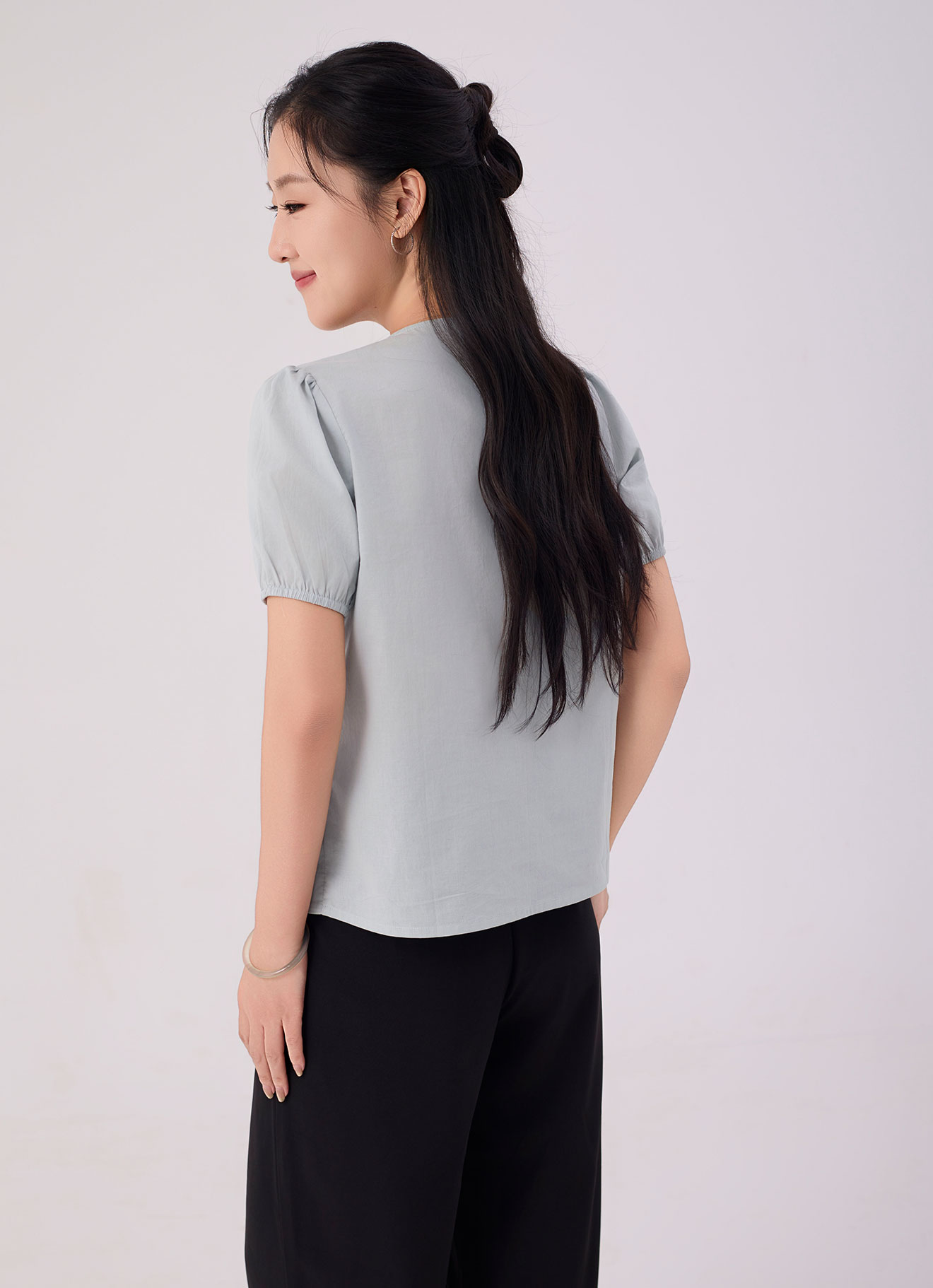 Storm-Gray by Sleeve Blouse