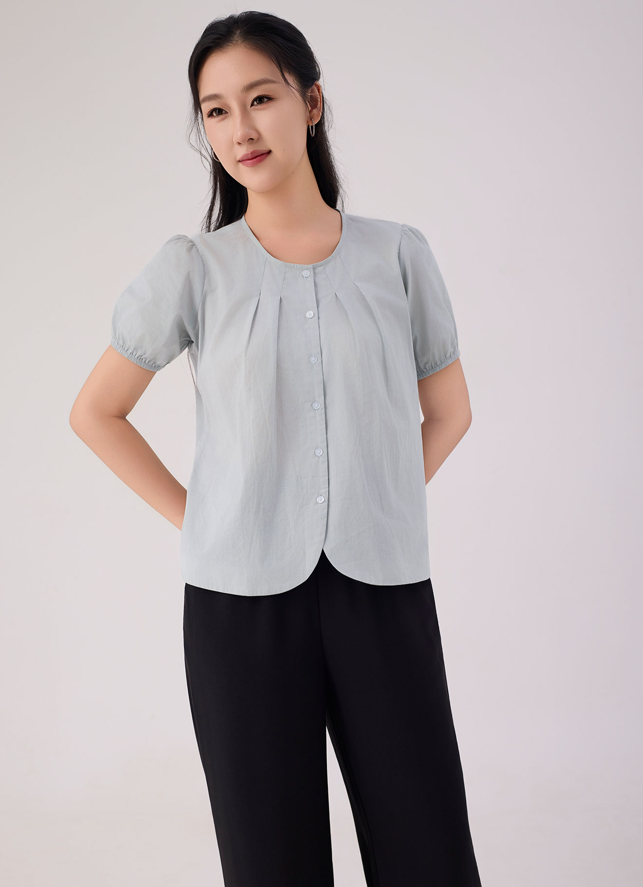 Storm-Gray by Sleeve Blouse
