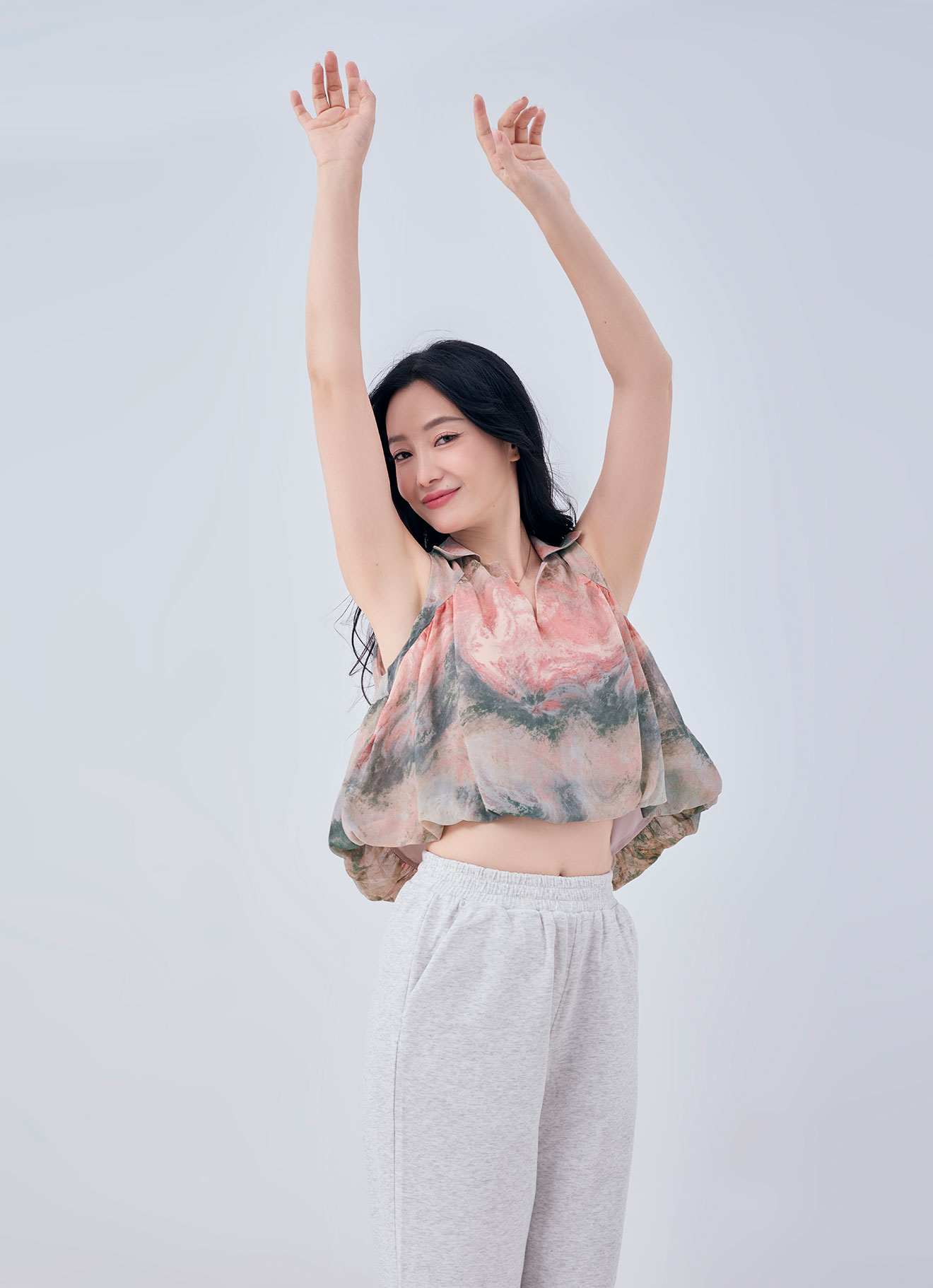 Powder-Pink by Sleeveless Blouse