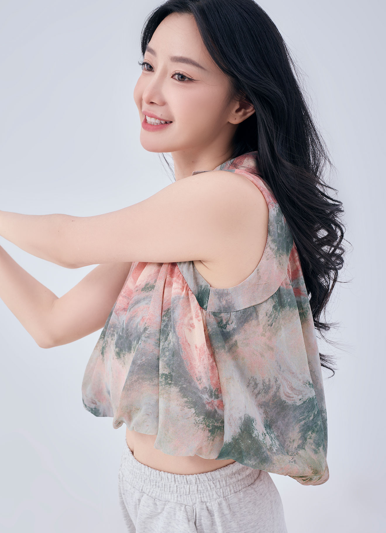 Powder-Pink by Sleeveless Blouse