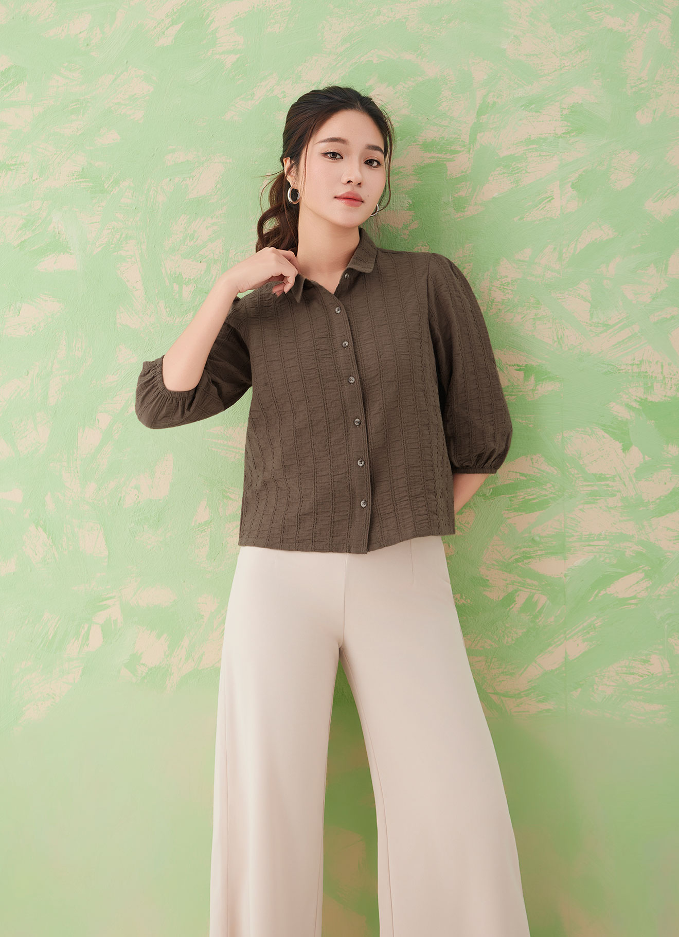 Teak  by Sleeve Blouse