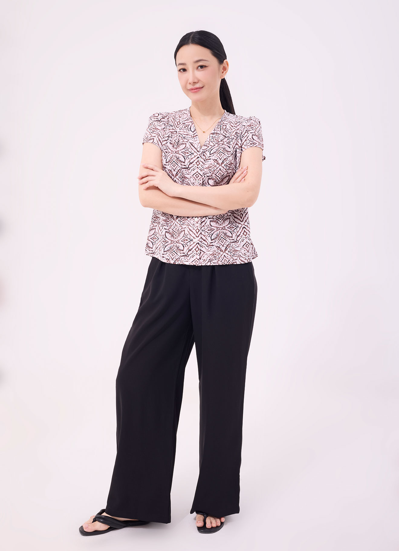Tortoise-Shell  by Sleeve Blouse
