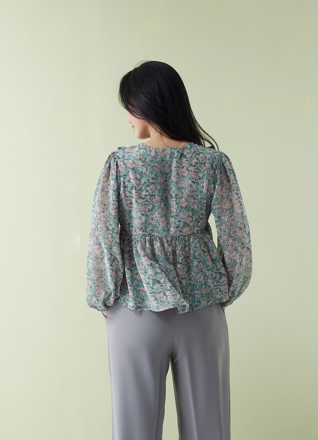 Tropical-Peach  by Pleated Blouse