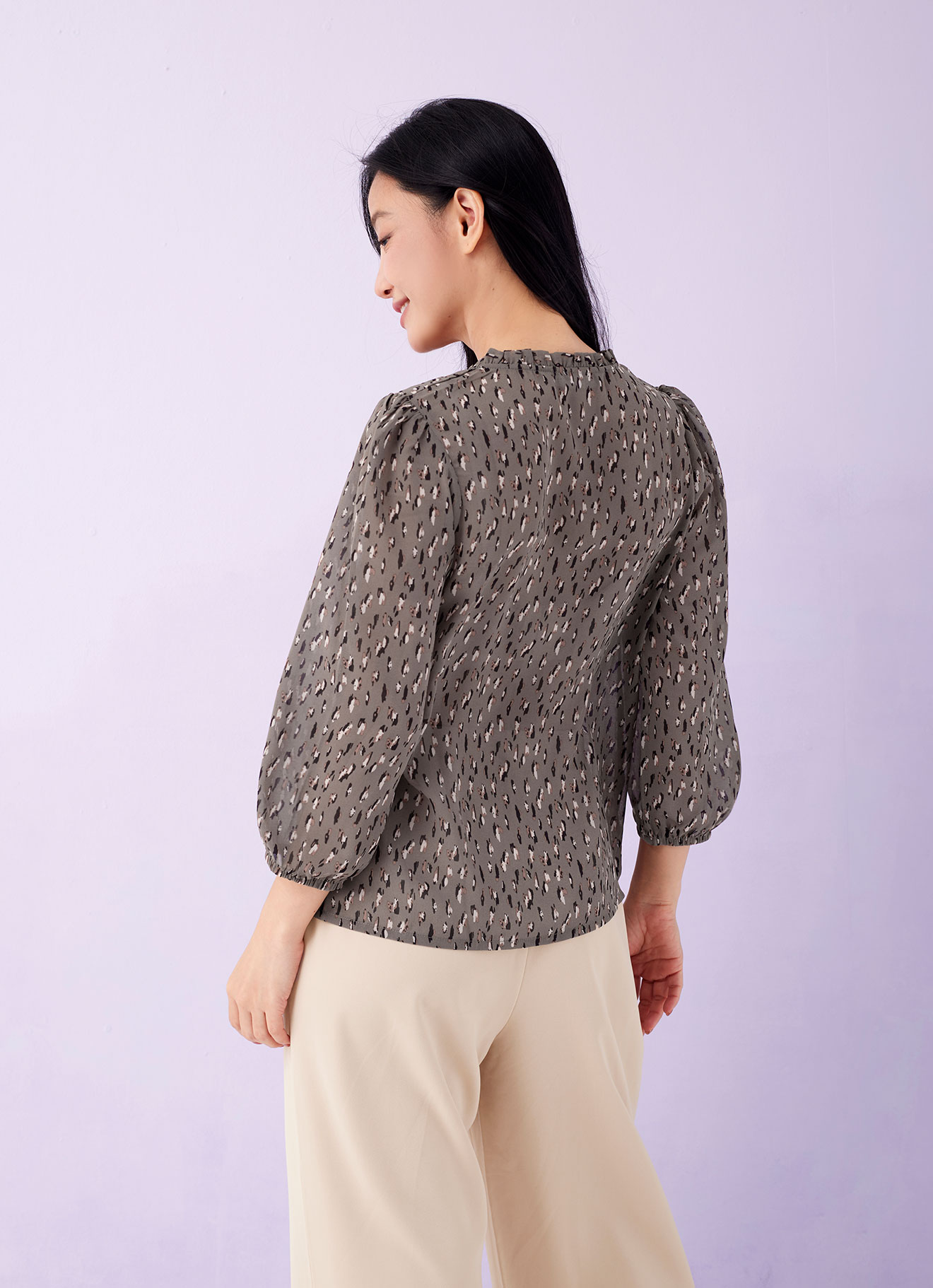 Walnut  by Sleeve Blouse