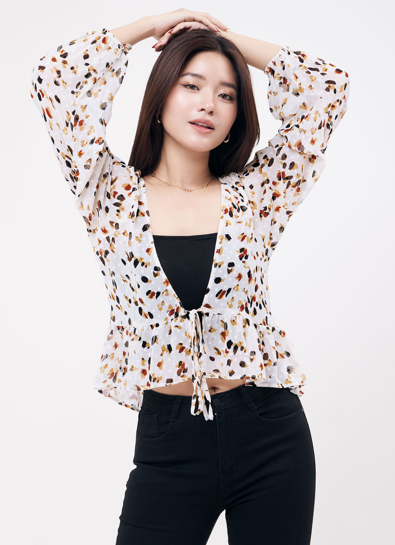 Whisper-White by Printed Blouse