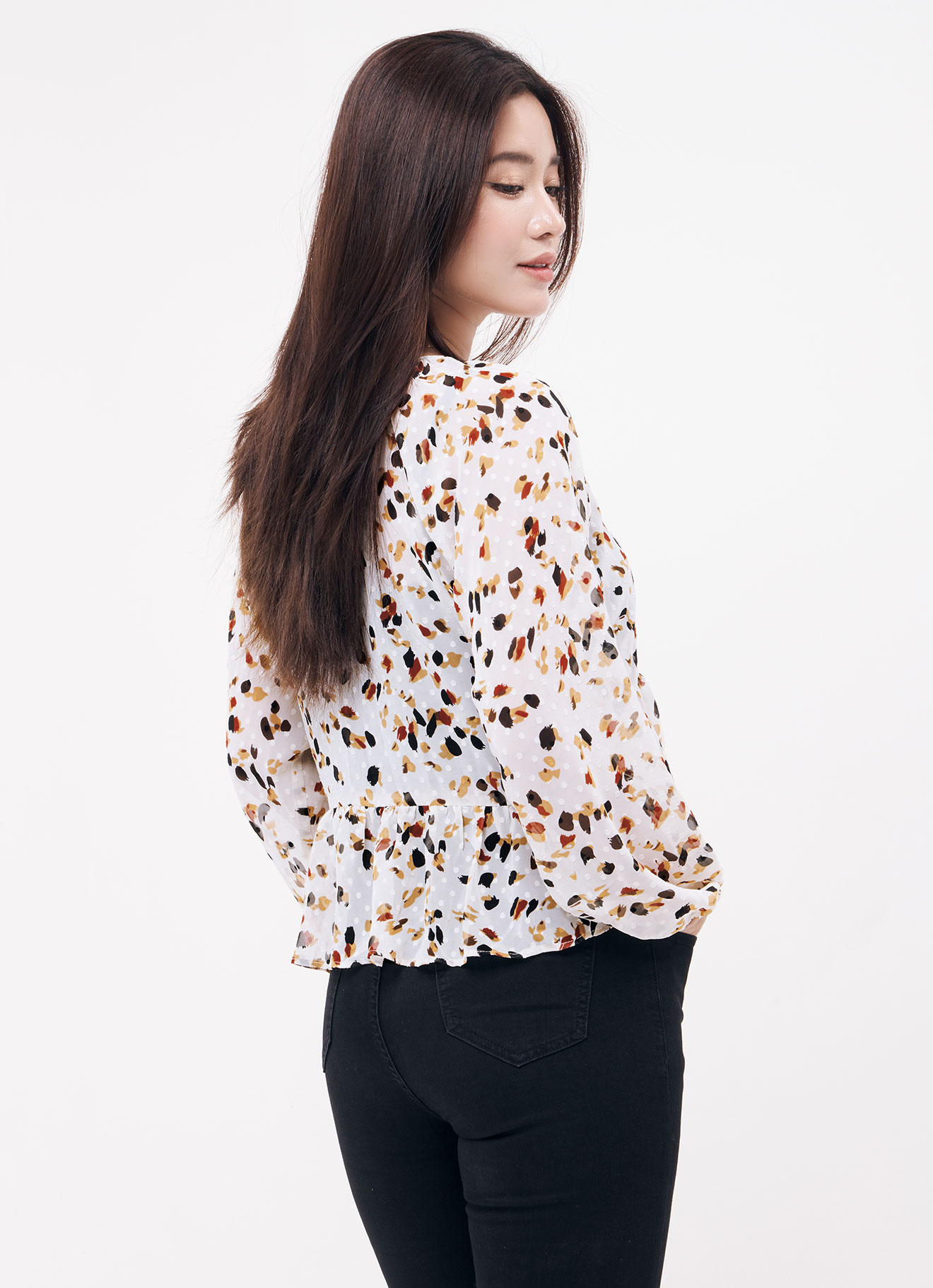 Whisper-White by Printed Blouse