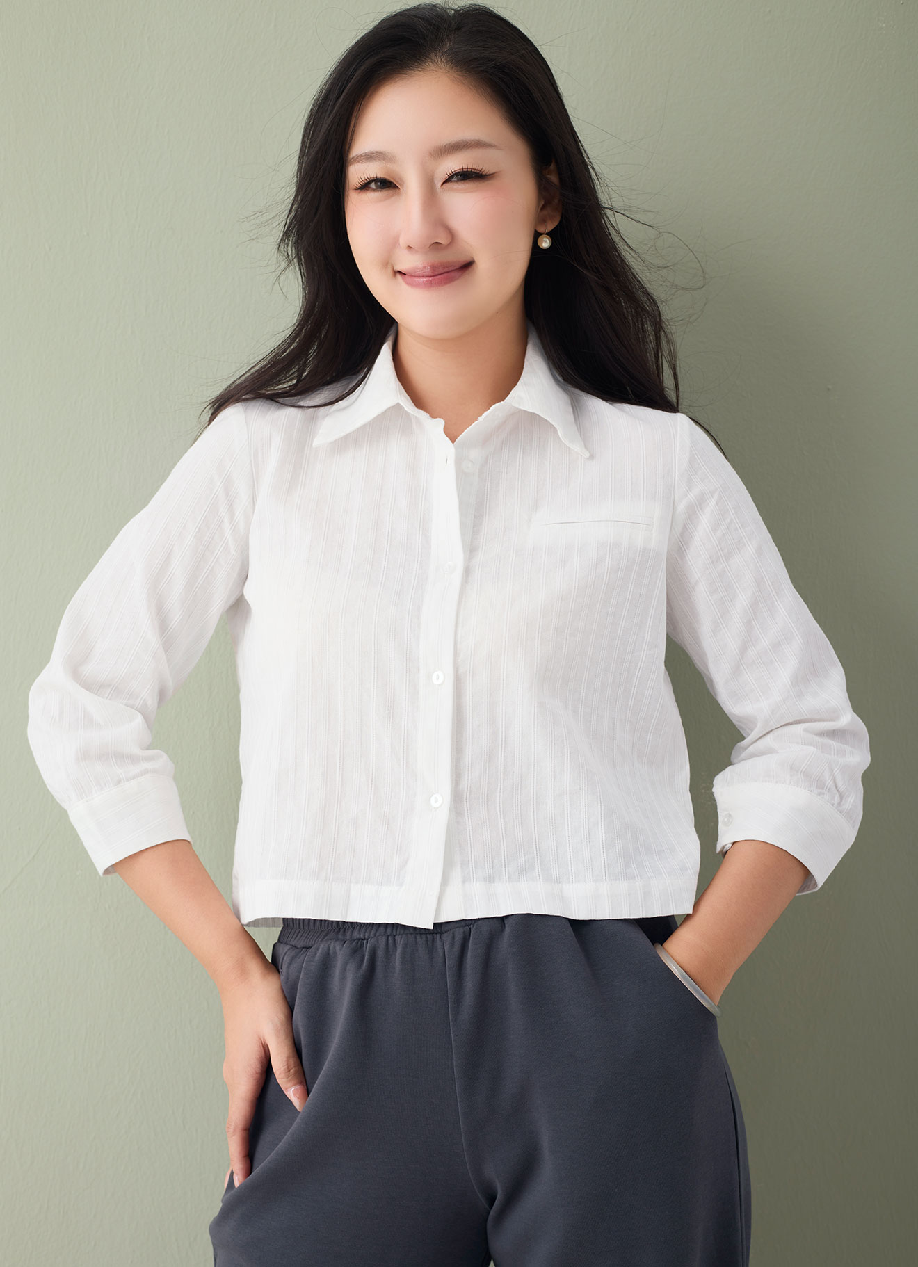 White by Shirt Collor Blouse