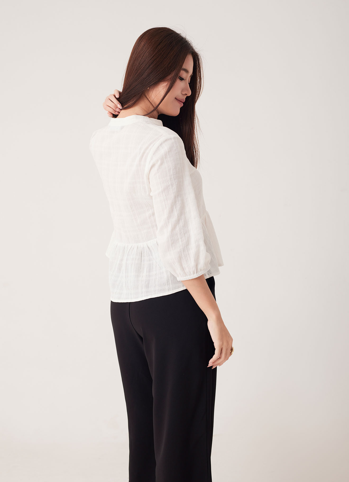 White by Sleeve Blouse