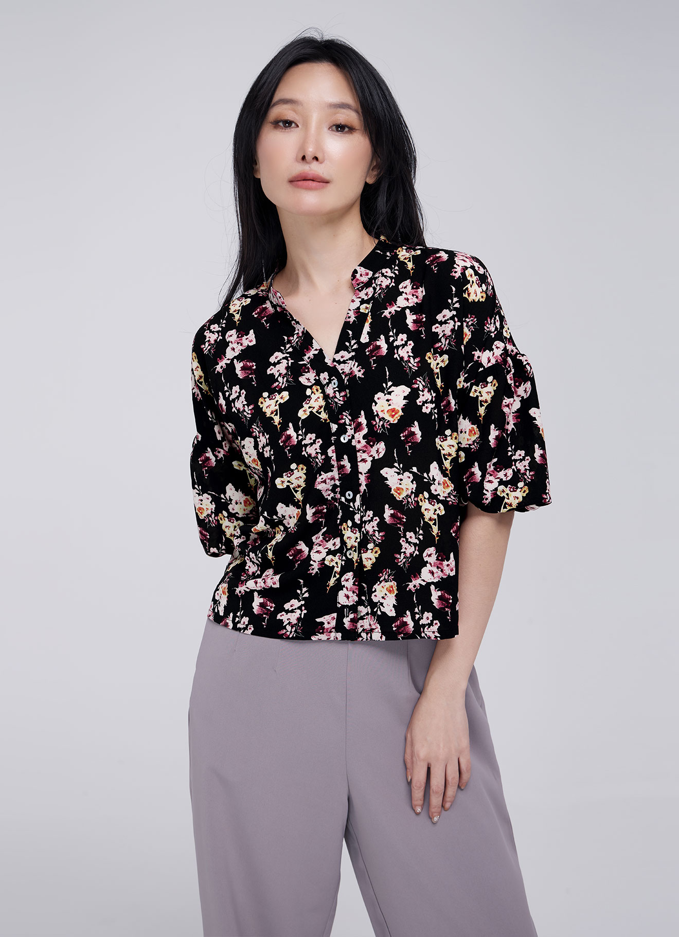 Windsor-Wine by Floral Printed Blouse