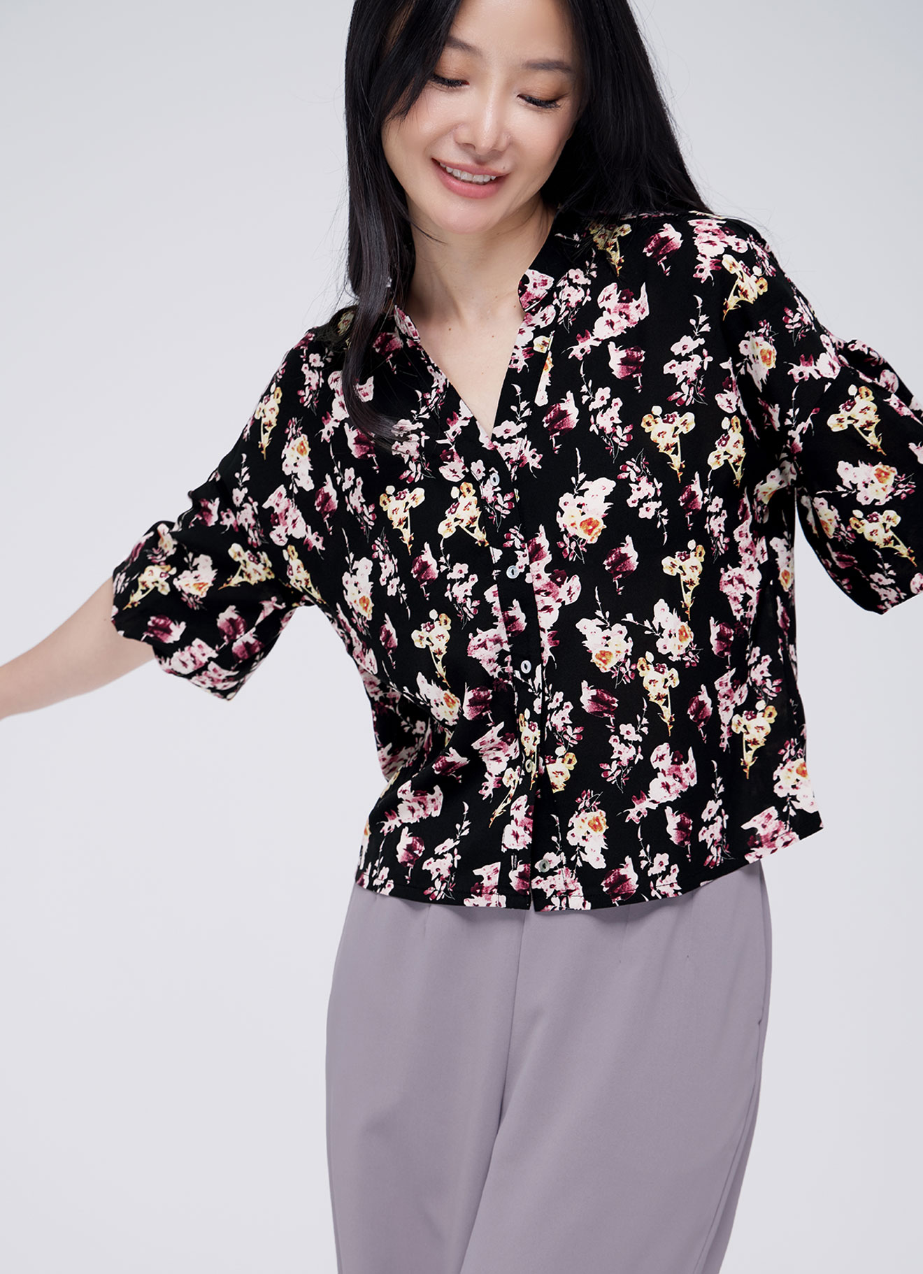 Windsor-Wine by Floral Printed Blouse